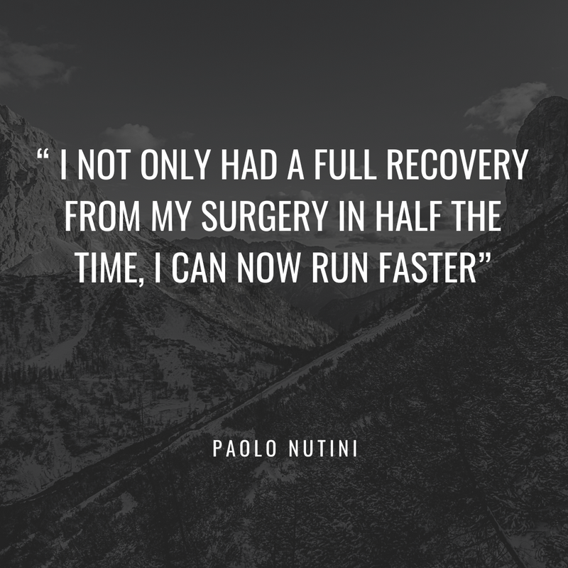 Paolo's knee surgeries recovered in half the time!